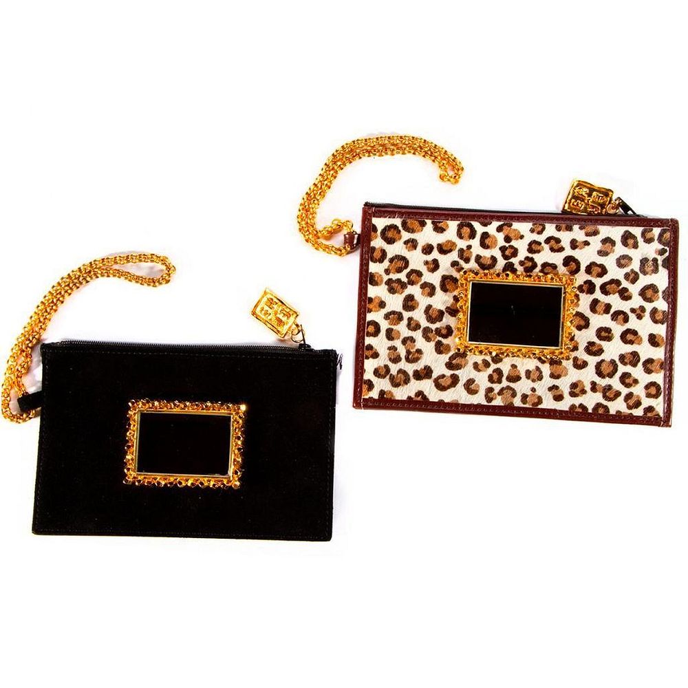 Appraisal: Two Edouard Rambaud Paris evening bags one brown animal print