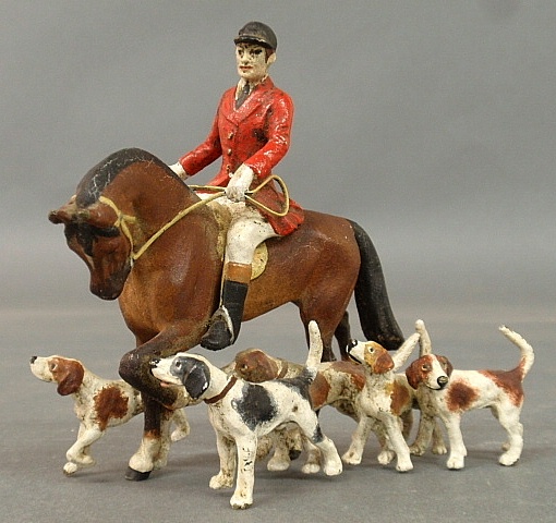 Appraisal: - Vienna bronze fox hunting figural group h x l