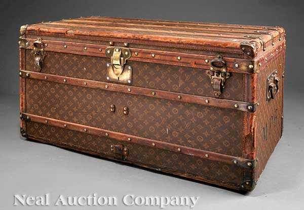 Appraisal: A Vintage Louis Vuitton Trunk c s serial number painted