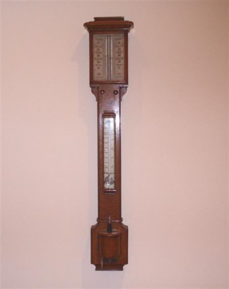 Appraisal: A th century oak stick barometer By J White Glasgow