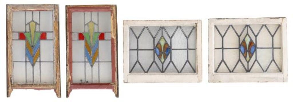 Appraisal: lot of English architectural stained and leaded glass windows early