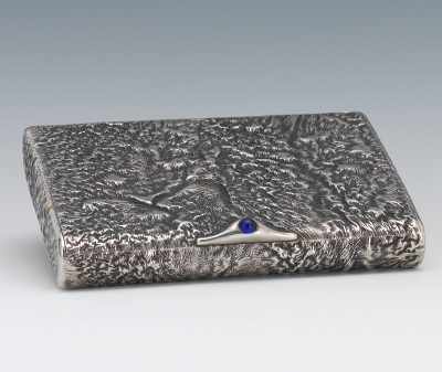 Appraisal: A Silver Samorodok Cigarette Case Latvia ca Rectangular case with