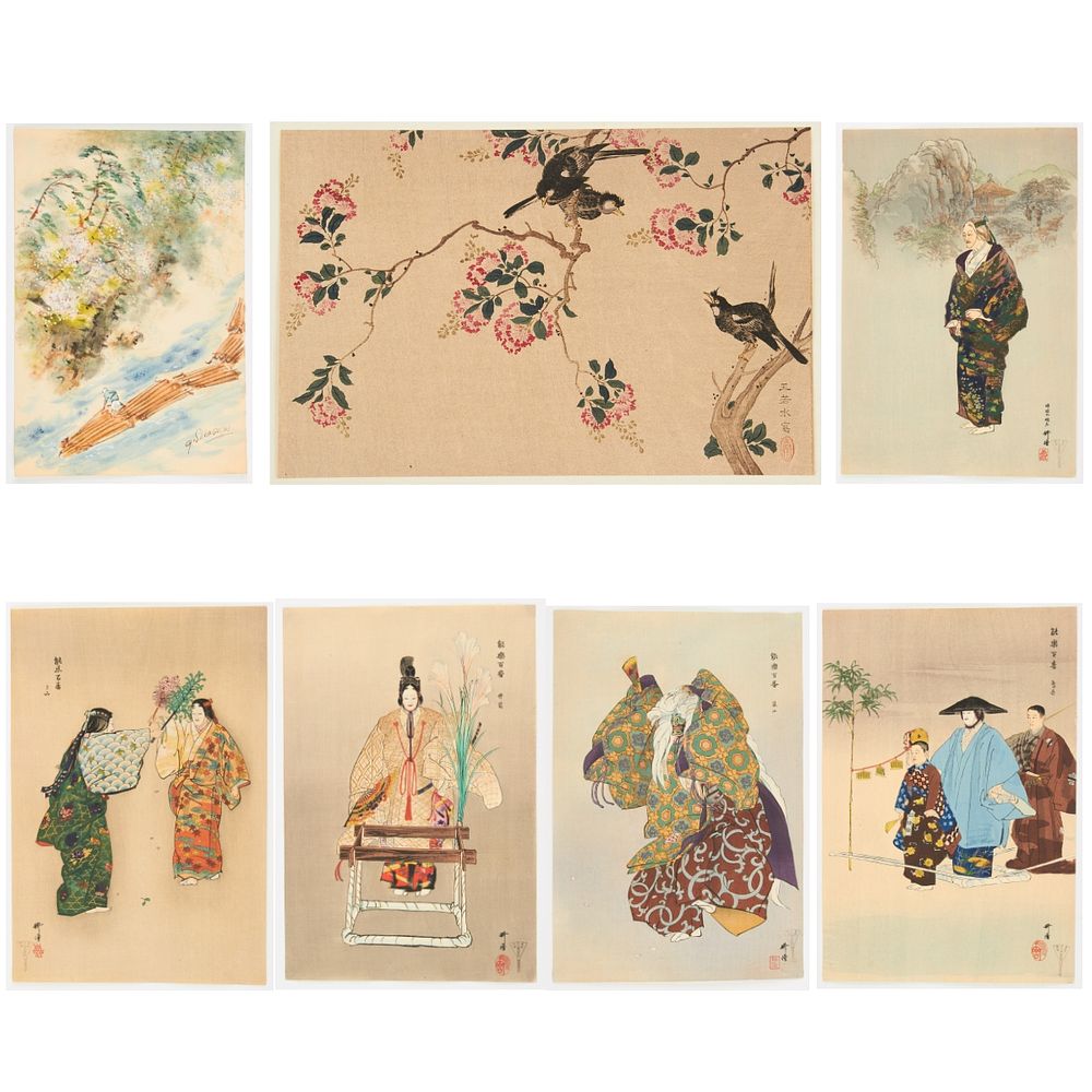 Appraisal: Grp Japanese Woodblock Prints Watercolor - Kogyo Group of Japanese