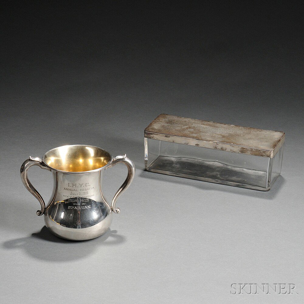 Appraisal: Two Sterling Silver-mounted Indian Harbor Yacht Club Trophies Black Starr