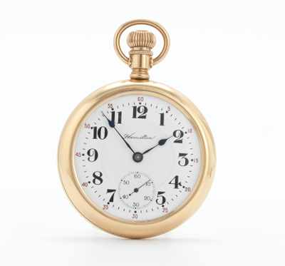 Appraisal: A Hamilton Jewel Movement Open Face Pocket Watch Gold-filled open