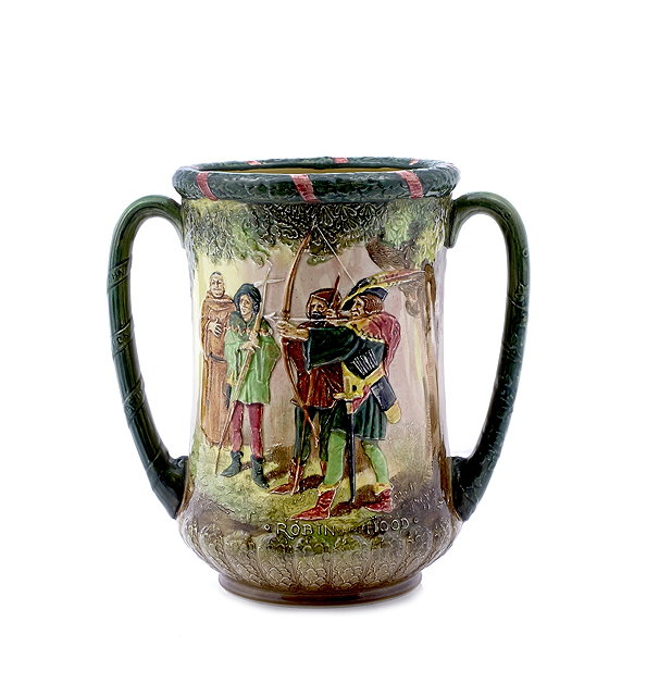 Appraisal: A Royal Doulton two handled loving cupdecorated with Robin Hood