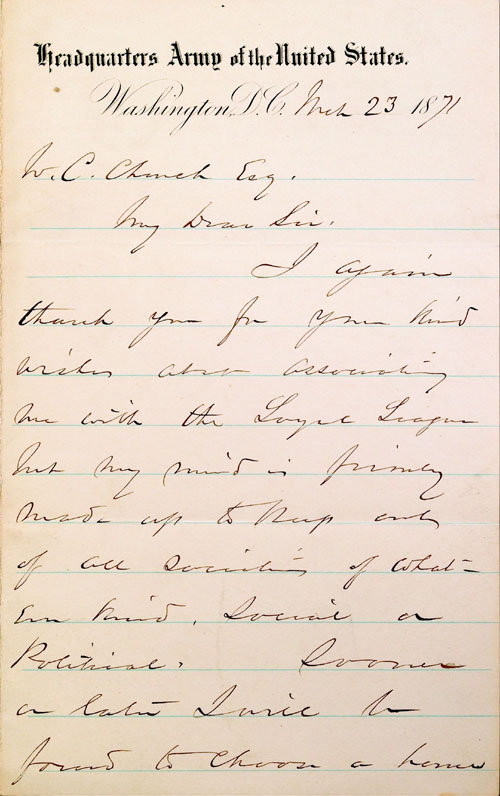 Appraisal: Two William Tecumseh Sherman signed handwritten letters dated and