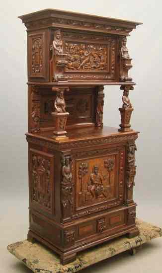 Appraisal: Carved Continental cabinet