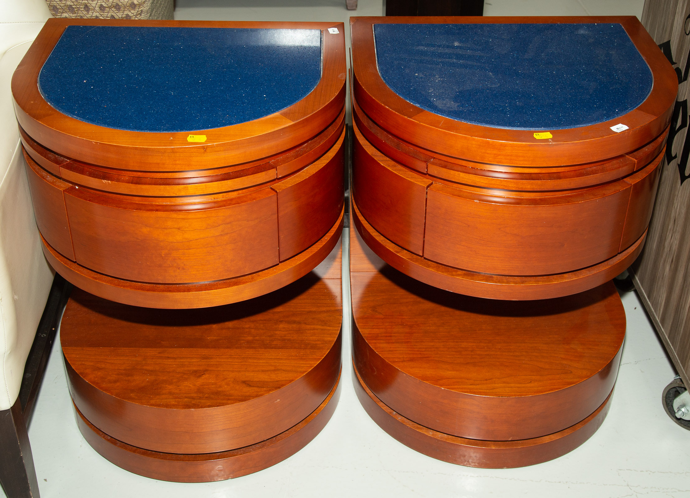 Appraisal: A PAIR OF MODERN STYLE ONE-DRAWER END TABLES Contemporary Cherry