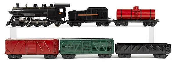 Appraisal: Buddy L six-piece pressed steel outdoor train set Buddy L