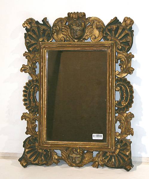 Appraisal: An Italian Rococo style gilt and polychrome mirror mid th