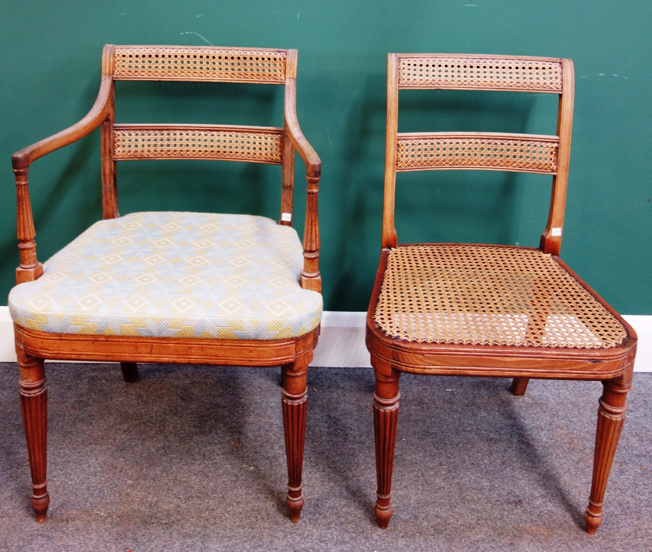 Appraisal: Probably Gillows a set of six Regency mahogany dining chairs