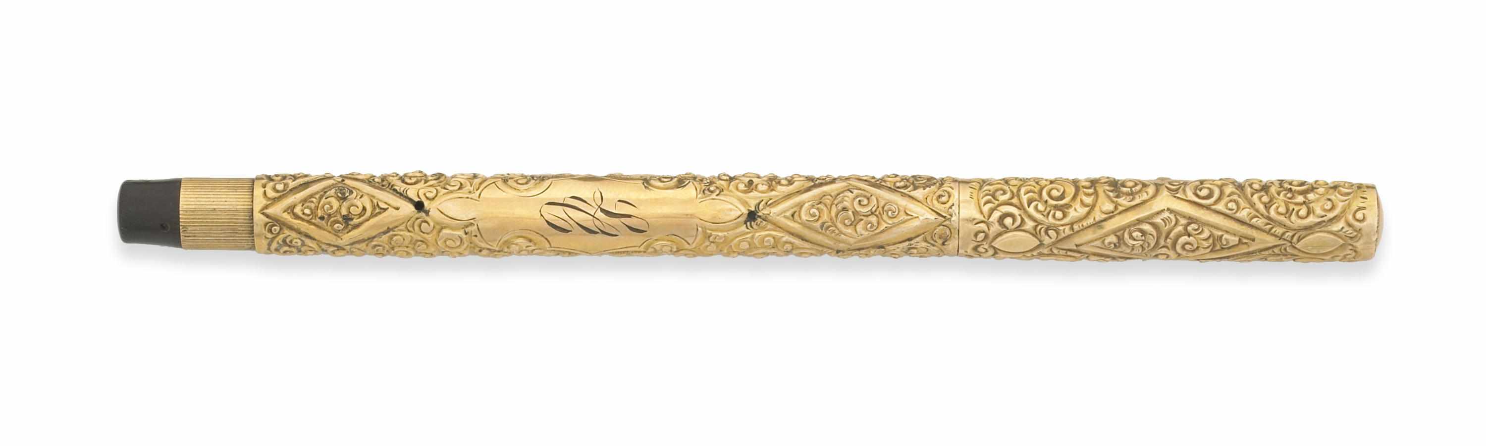 Appraisal: WATERMANS A A Gold Filled Filigree Fountain Pen gold filled