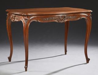 Appraisal: Louis XV Style Carved Walnut Writing Table late Louis XV