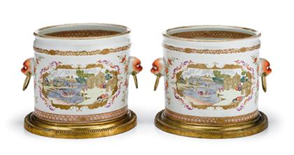 Appraisal: Pair of Chinese export style famille rose and gilt metal