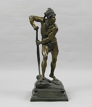 Appraisal: Last Of The Mohicans Antique Sculpture by N Plaza ca