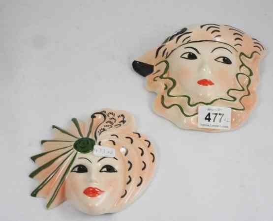 Appraisal: Crown Devon Wall Masks x