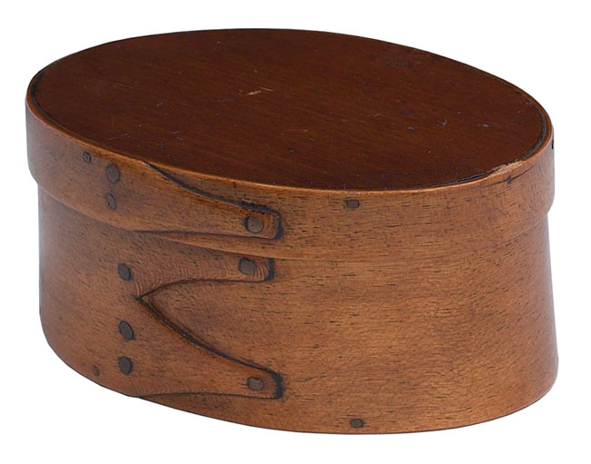 Appraisal: Shaker box three-finger oval form with lid w x d