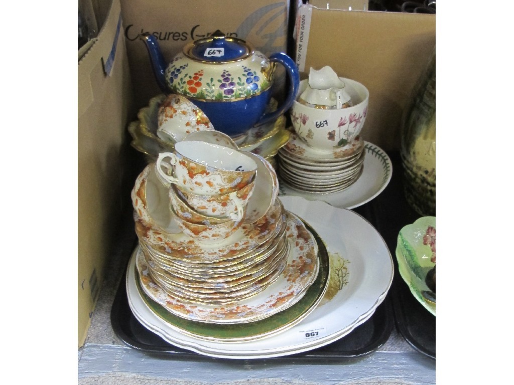 Appraisal: Tray of assorted ceramics - Aynsley teaset Limoges part dessert