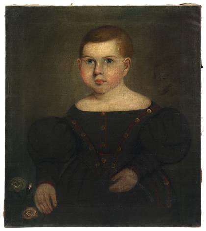 Appraisal: American School th century portrait of a little boy in