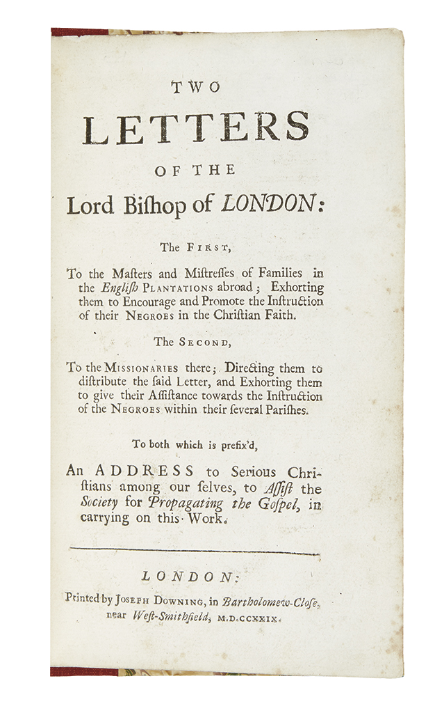 Appraisal: SLAVERY AND ABOLITION Gibson Edmund Two Letters to the Masters