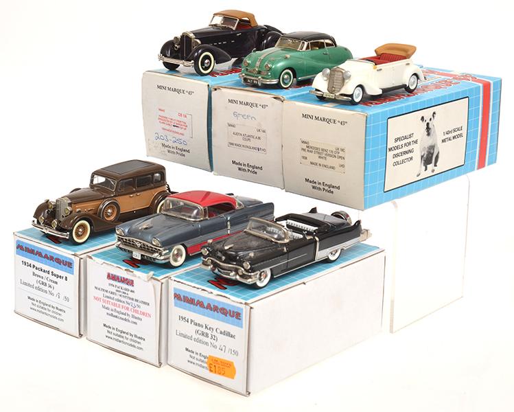 Appraisal: X MINIMARQUE MODELS INCLUDING PACKARD PIANO KEY CADILLAC PACKARD SUPER