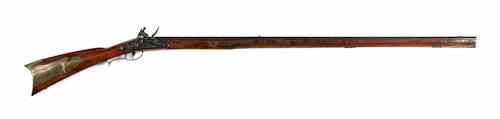 Appraisal: J Henry Philadelphia long flintlock long rifle th c l