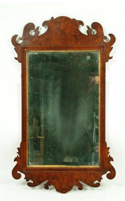 Appraisal: A GEORGE III WALNUT FRAMED PIER GLASS the oblong mildly