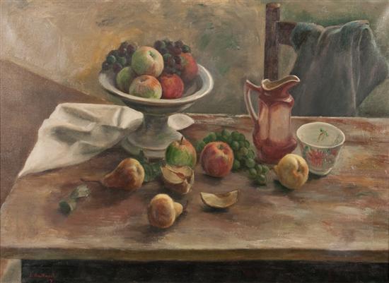 Appraisal: Elise W Bacharach American - Still Life Arrangement oil on