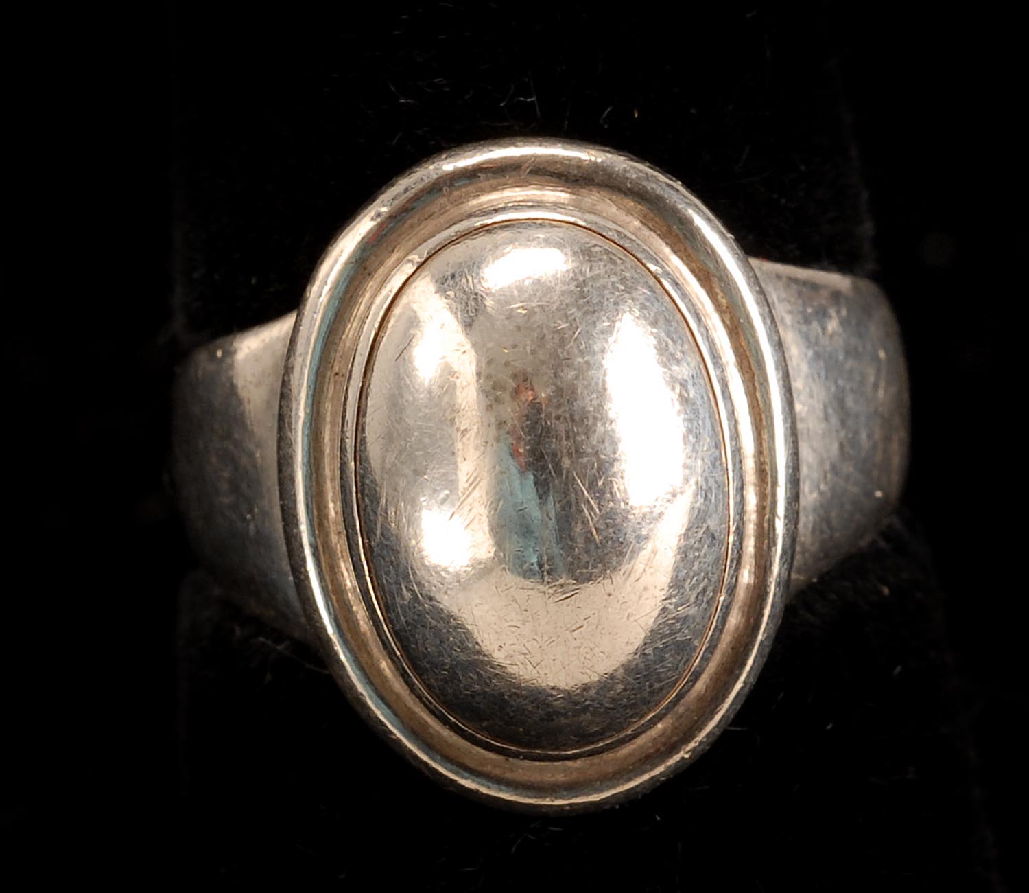 Appraisal: GEORG JENSEN STERLING SILVER RING In cabochon style Marked with