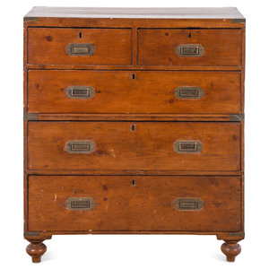 Appraisal: An English Pine Campaign Chest th Century Height x width