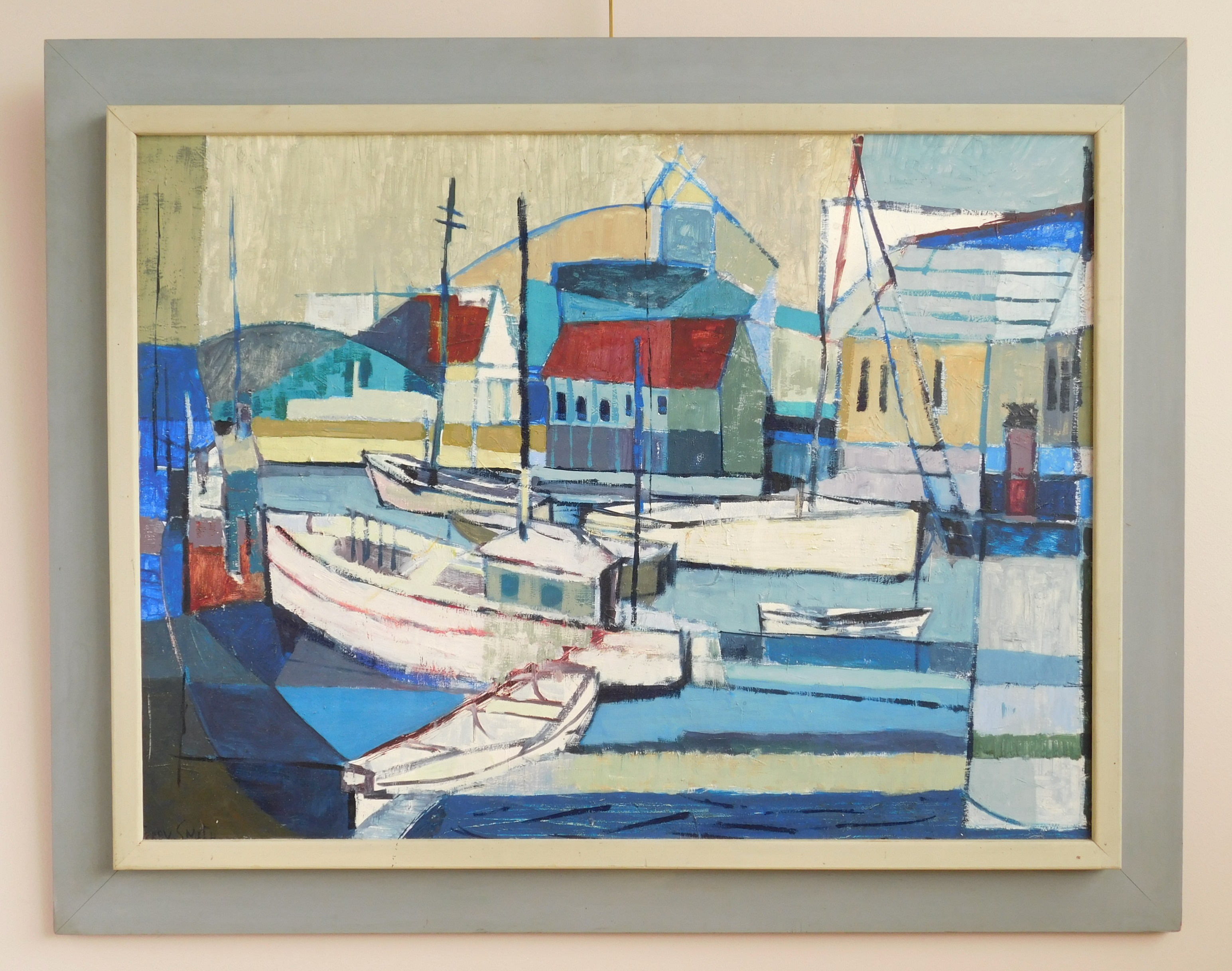 Appraisal: Terry Smith American th c Harbor Scene- oil on canvas