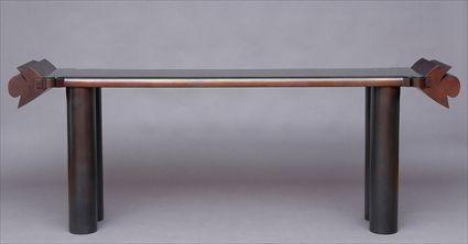 Appraisal: GARY KNOX PATINATED BRONZE CONSOLE TABLE x x in titled