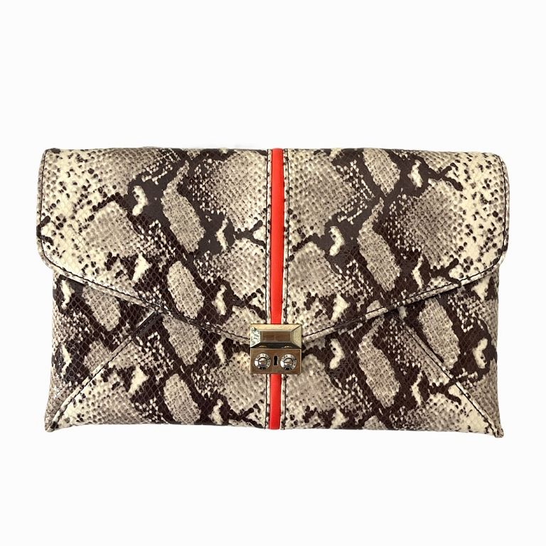 Appraisal: Henri Bendel Vintage Snakeskin Clutch Hendi Bendel Vintage Snakeskin Clutch