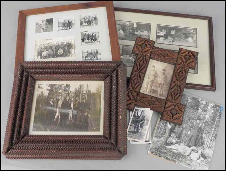 Appraisal: COLLECTION OF HUNTING MOTIF PHOTOGRAPHS Including framed photographs of a