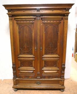 Appraisal: Impressive Carved Architectural Door Armoire W Impressive Carved Architectural Door