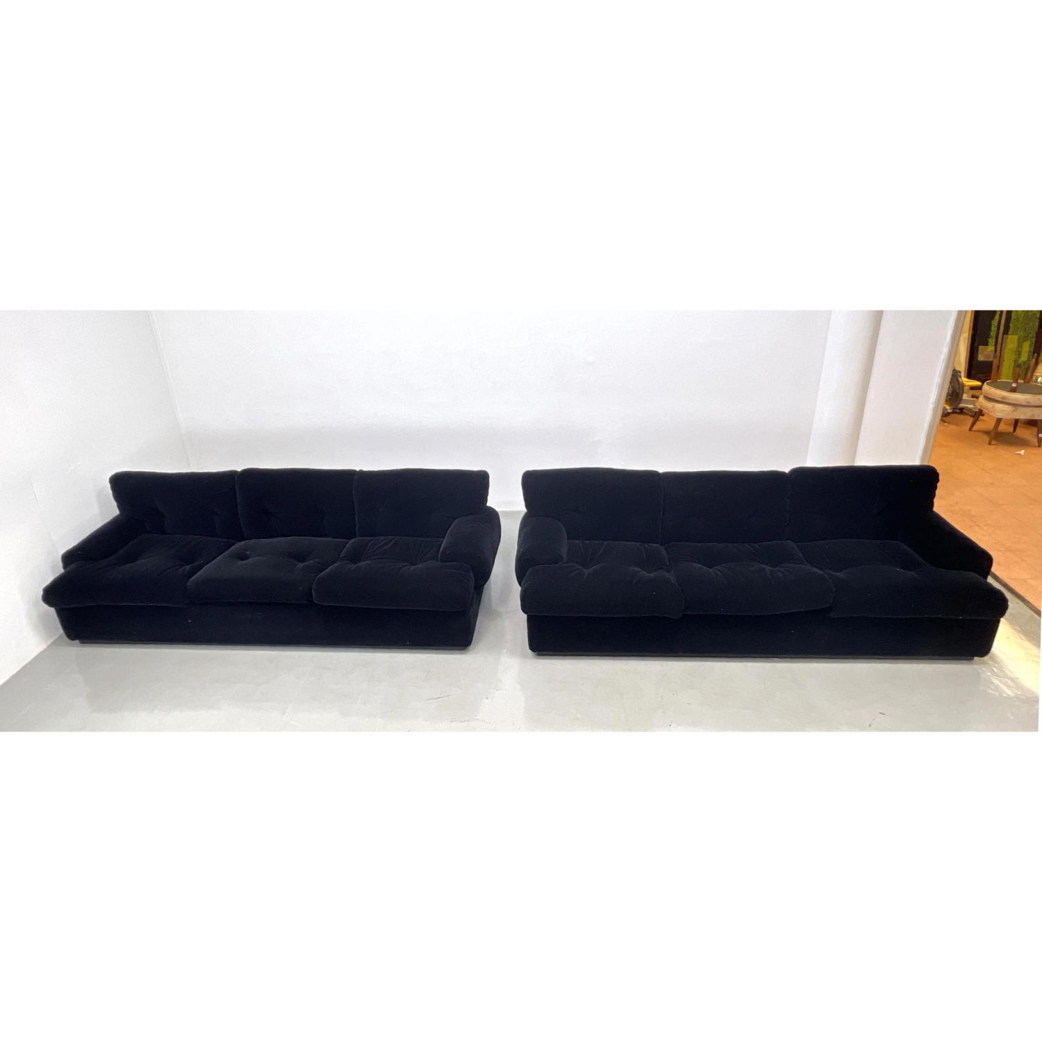 Appraisal: pc Modernist PACE Sofa Couches Tufted Upholstery with Rolled Arms