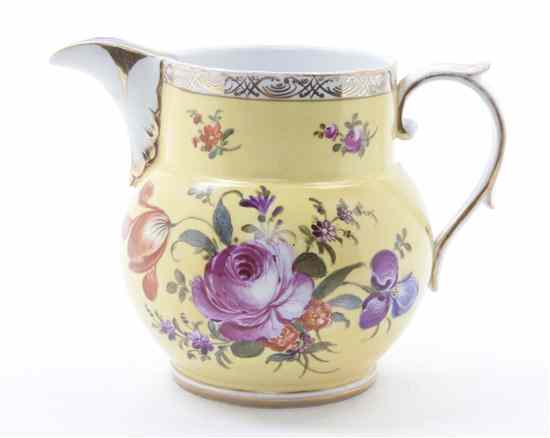 Appraisal: A Dresden Porcelain Pitcher having orange and pink floral decoration