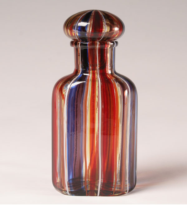 Appraisal: Barovier and Toso Striped Art Glass Decanter H Very good