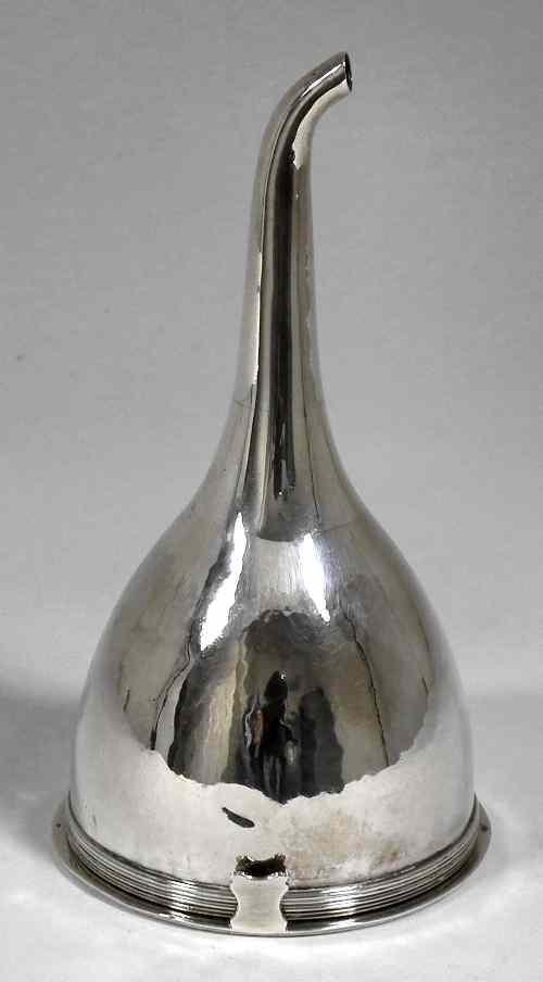 Appraisal: A George III silver wine funnel with reeded mount and