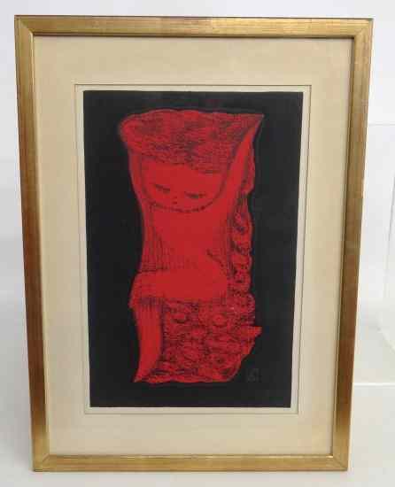 Appraisal: Japanese wood block print of girl Sight '' x ''