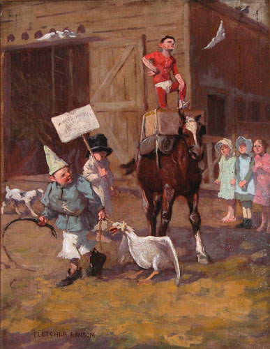 Appraisal: Circus Parade Ransom Fletcher C American fl x inches oil