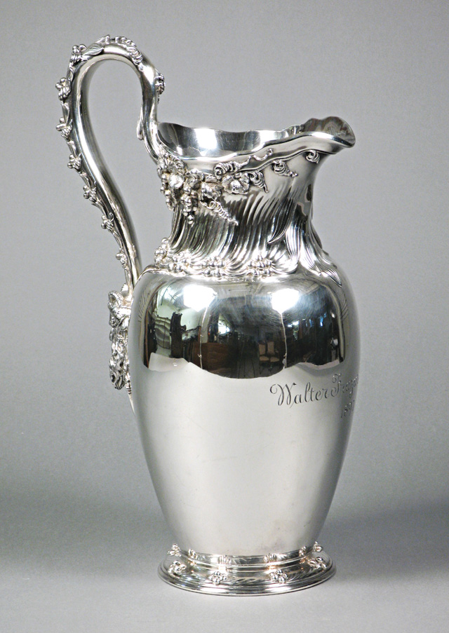 Appraisal: TIFFANY CO STERLING PITCHER CLARET JUG pints with ornate chased