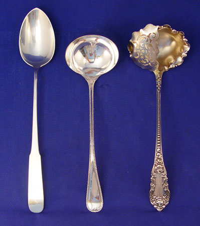 Appraisal: PIECE NEWBERRY CRAFTERS AND BIXBY STERLING PUNCH LADLE AND SPOON