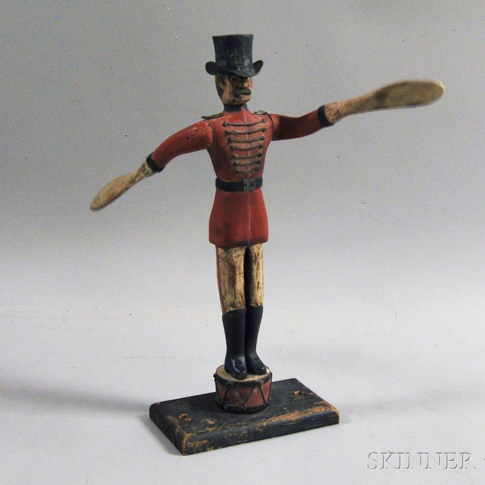 Appraisal: Painted and Carved Ringmaster Whirligig America th th century the