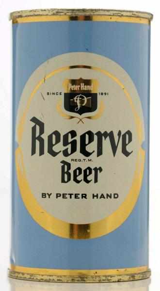 Appraisal: Reserve Beer Flat Top Beer Can - Very clear clean