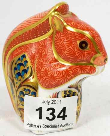 Appraisal: Royal Crown Derby Paperweight Squirrel with Silver Stopper