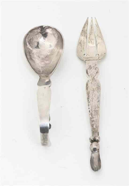 Appraisal: Two Mexican Sterling Silver Serving Articles Sanborns comprising a spoon