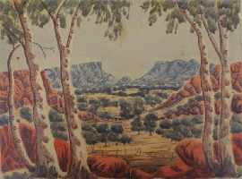 Appraisal: Maurice Namatjira - Untitled watercolour signed 'MAURICE NAMATJIRA' lower centre