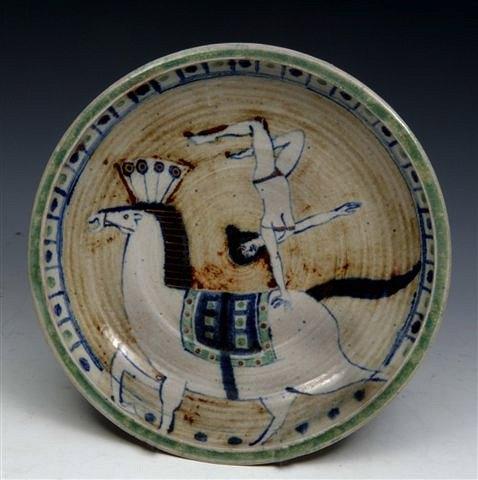 Appraisal: ERIC JAMES MELLON 'Circus Horse and Rider' a shallow bowl